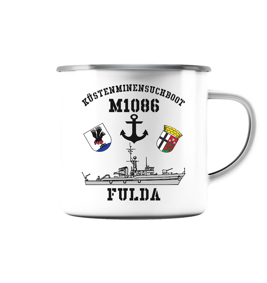 KM-Boot M1086 FULDA - Emaille Tasse (Silber)