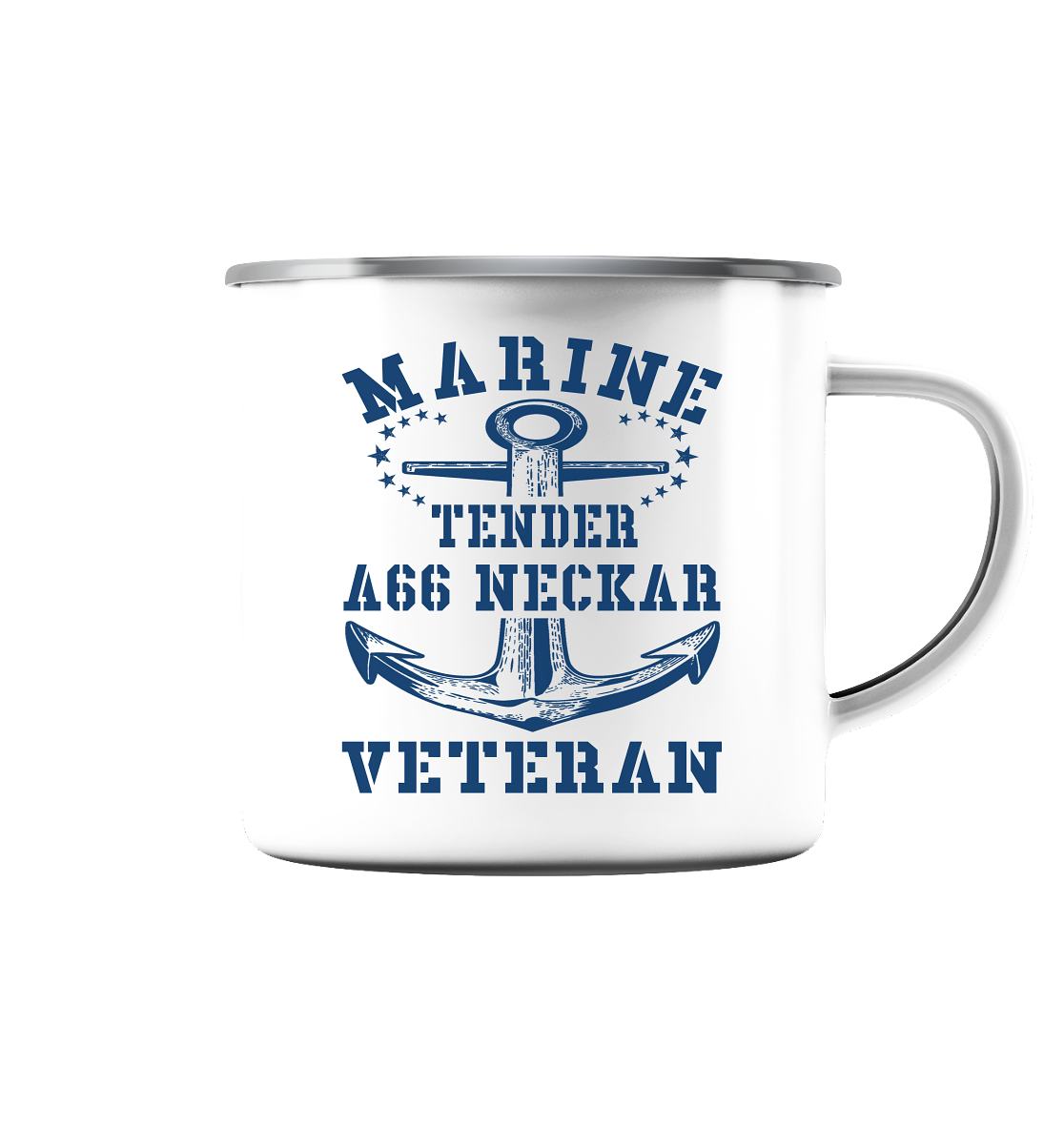 Tender A66 NECKAR Marine Veteran - Emaille Tasse (Silber)