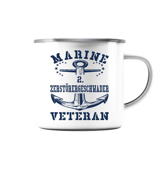 2. Zerstörergeschwader Marine Veteran - Emaille Tasse (Silber)