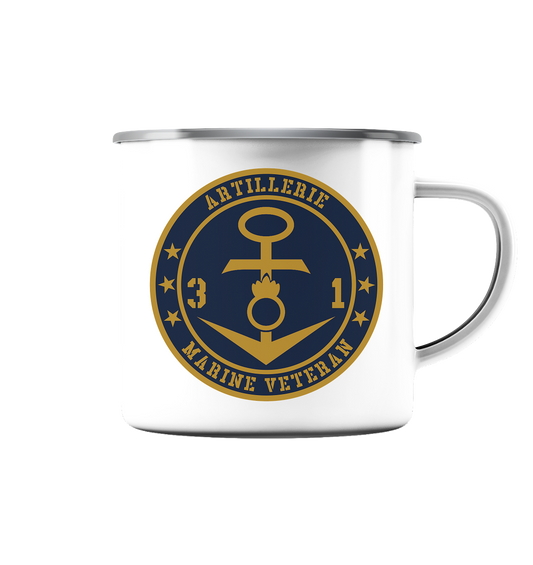 31er ARTILLERIE - Emaille Tasse (Silber)