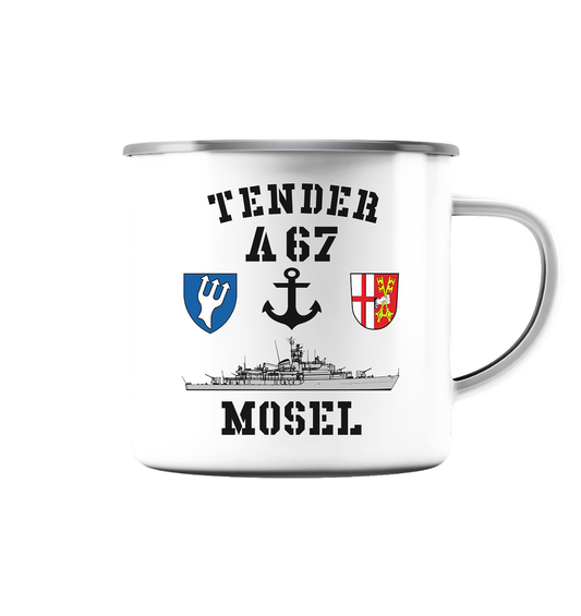 Tender A67 MOSEL 5.MSG ANKER - Emaille Tasse (Silber)