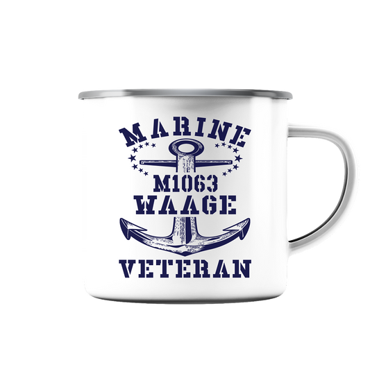 SM-Boot M1063 WAAGE Marine Veteran - Emaille Tasse (Silber)