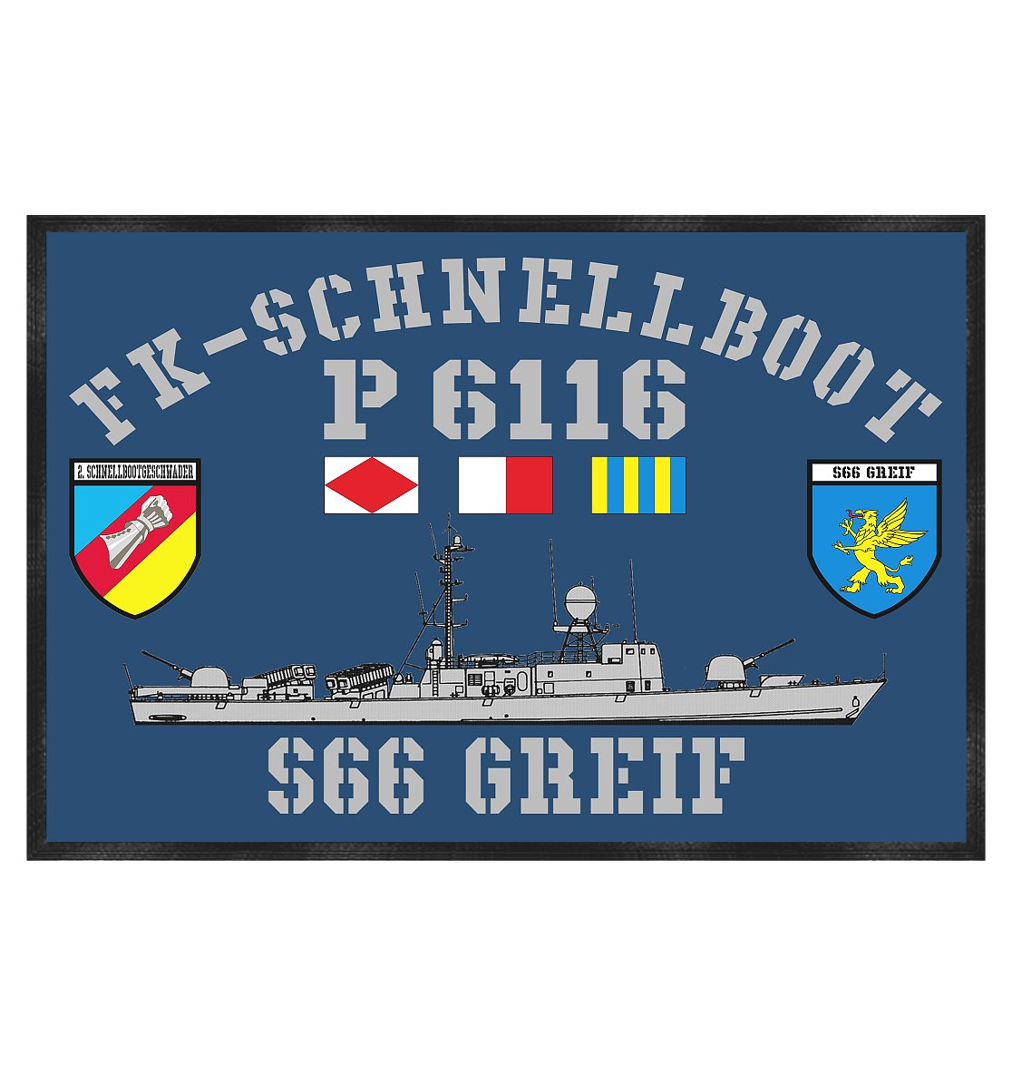 FK-Schnellboot P6116 S66 GREIF - Fußmatte 60x40cm