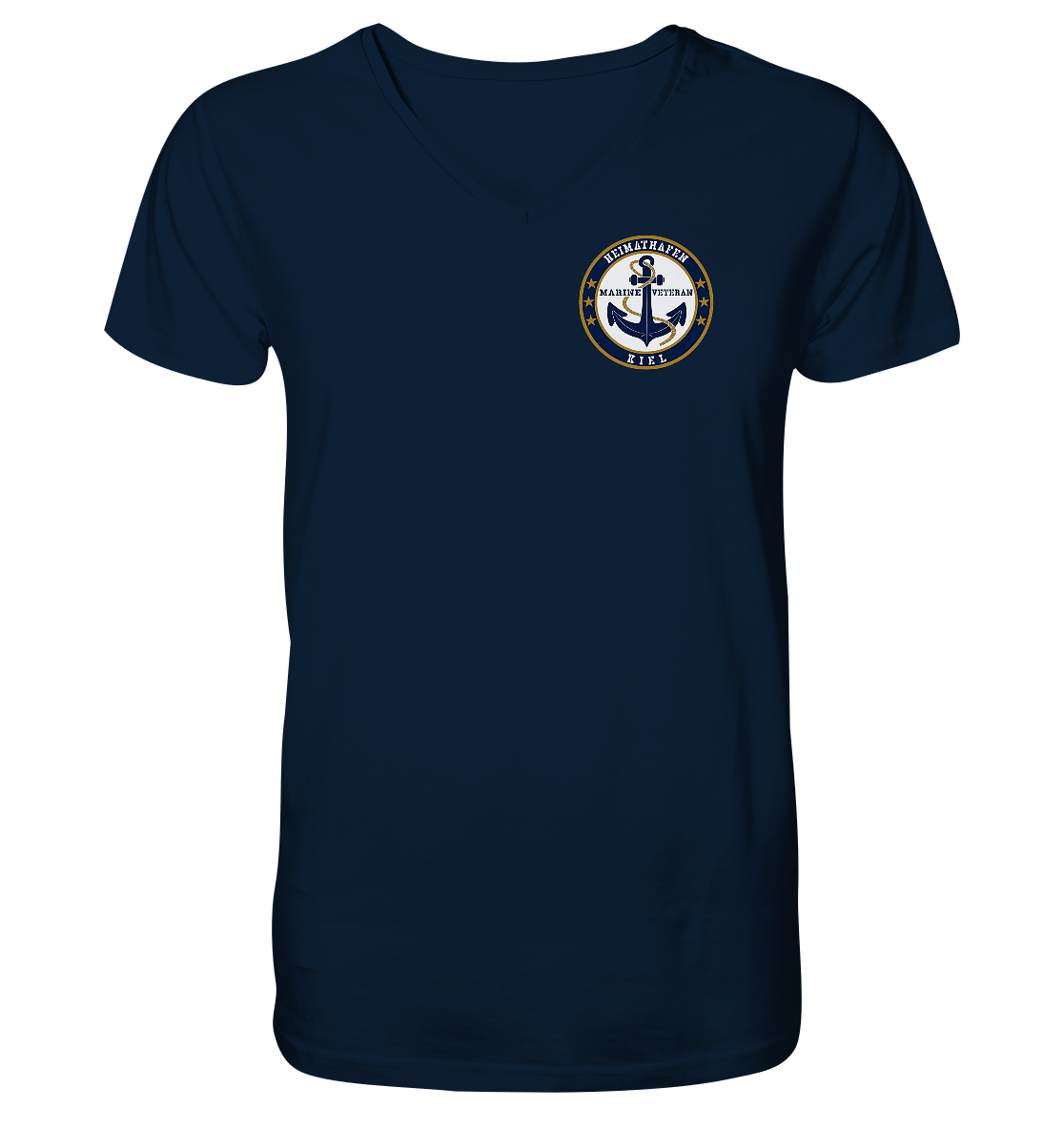 Marine Veteran Heimathafen KIEL Brustlogo - Mens Organic V-Neck Shirt