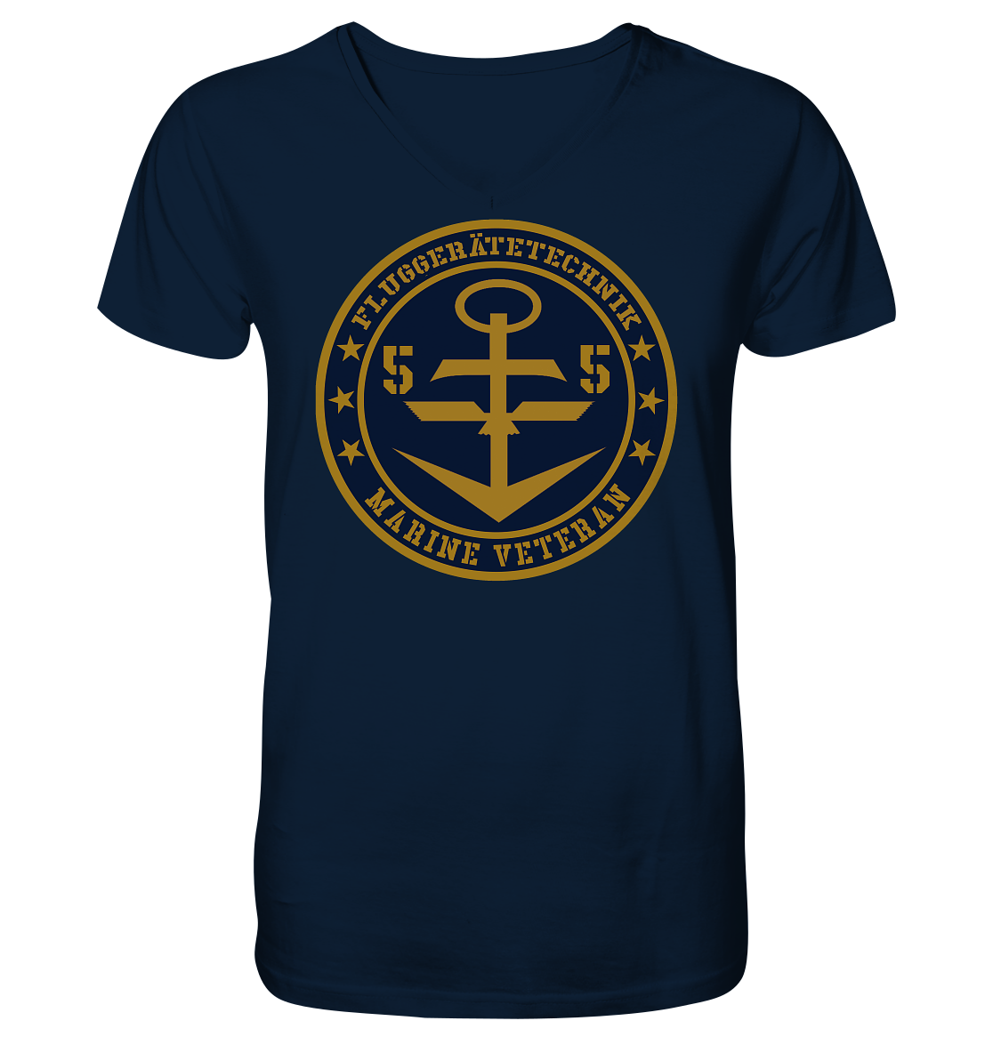 Marine Veteran 55er FLUGGERÄTETECHNIK - Mens Organic V-Neck Shirt