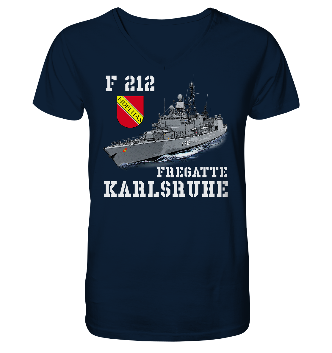F212 Fregatte KARLSRUHE - Mens Organic V-Neck Shirt