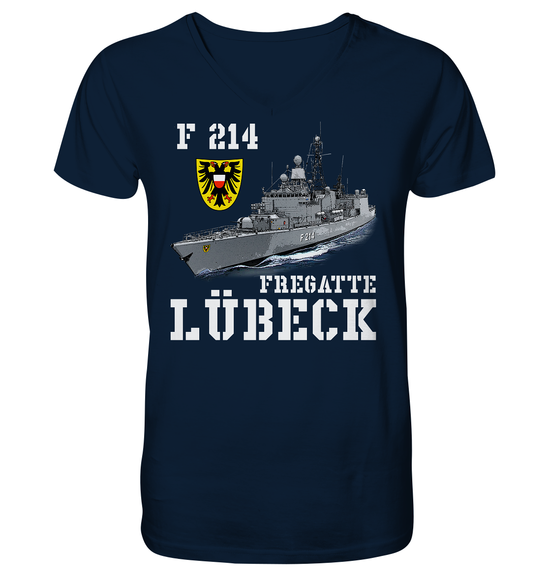 F214 Fregatte LÜBECK - Mens Organic V-Neck Shirt