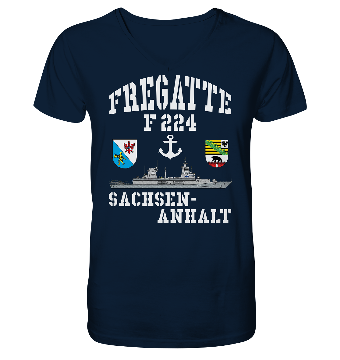 Fregatte F224 SACHSEN-ANHALT Anker - Mens Organic V-Neck Shirt