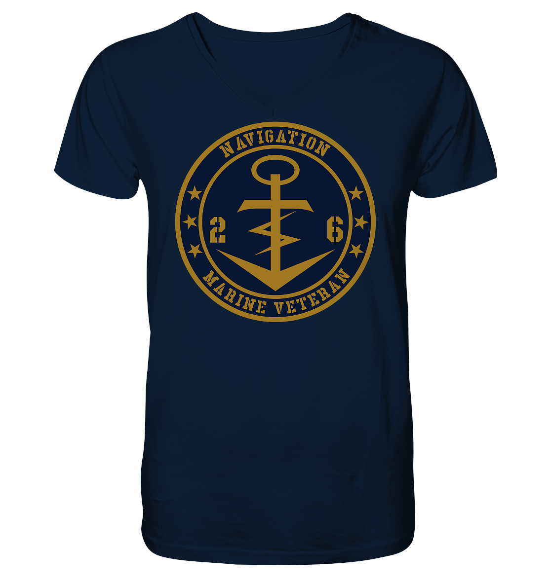 Marine Veteran 26er NAVIGATION - Mens Organic V-Neck Shirt