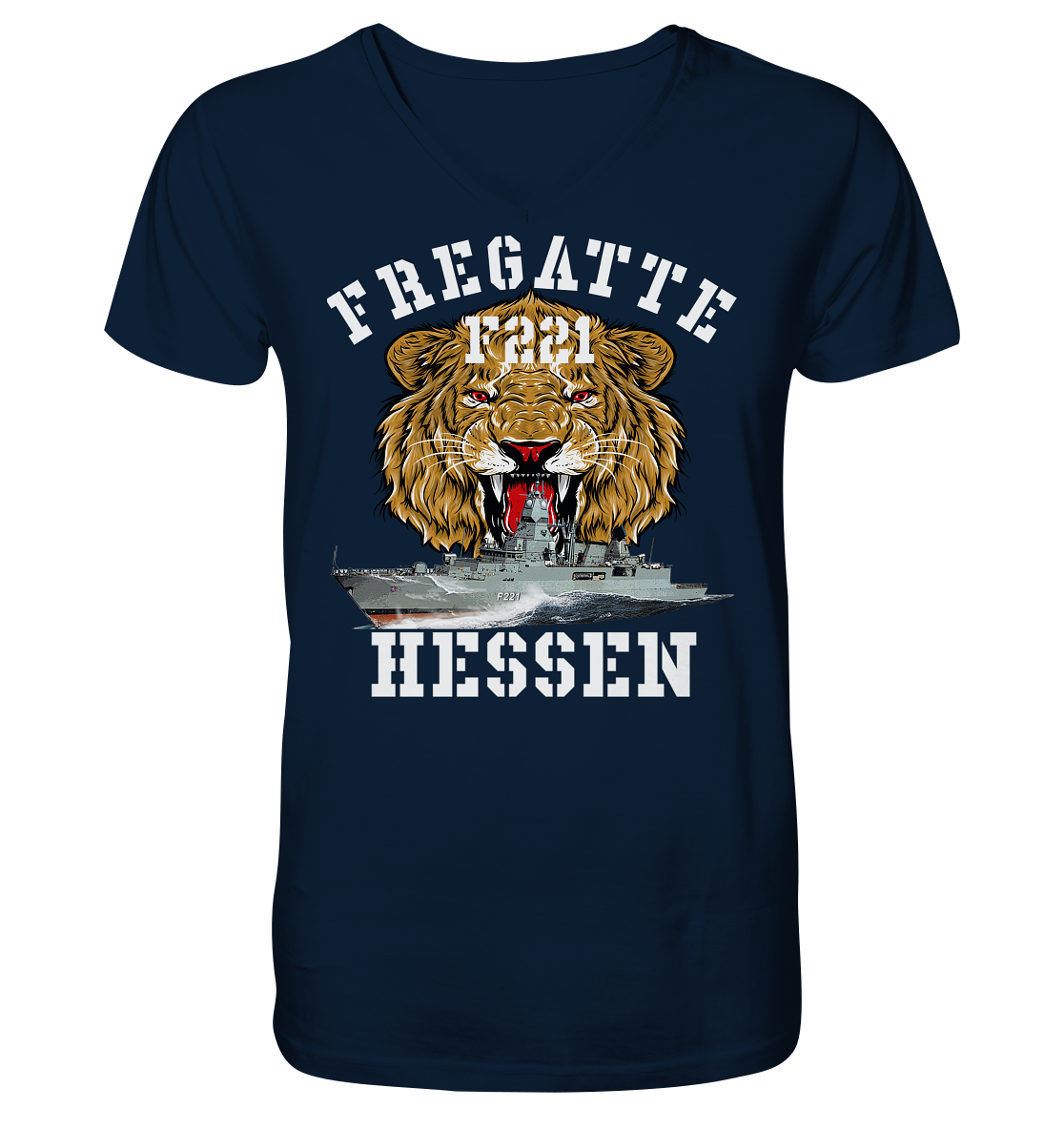 Fregatte F221 HESSEN Löwe - Mens Organic V-Neck Shirt