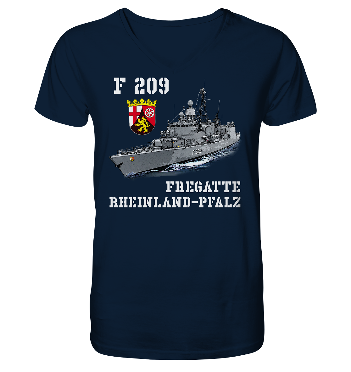 F209 Fregatte RHEINLAND-PFALZ - Mens Organic V-Neck Shirt