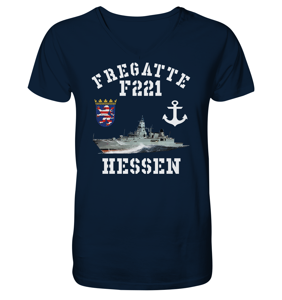 Fregatte F221 HESSEN Anker - Mens Organic V-Neck Shirt