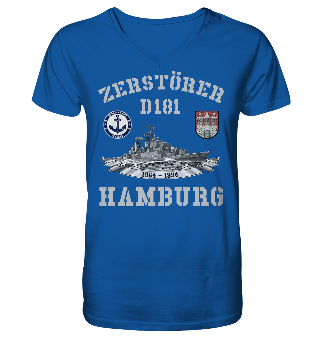 Zerstörer D181 HAMBURG Bundesmarine Veteran - Mens Organic V-Neck Shirt