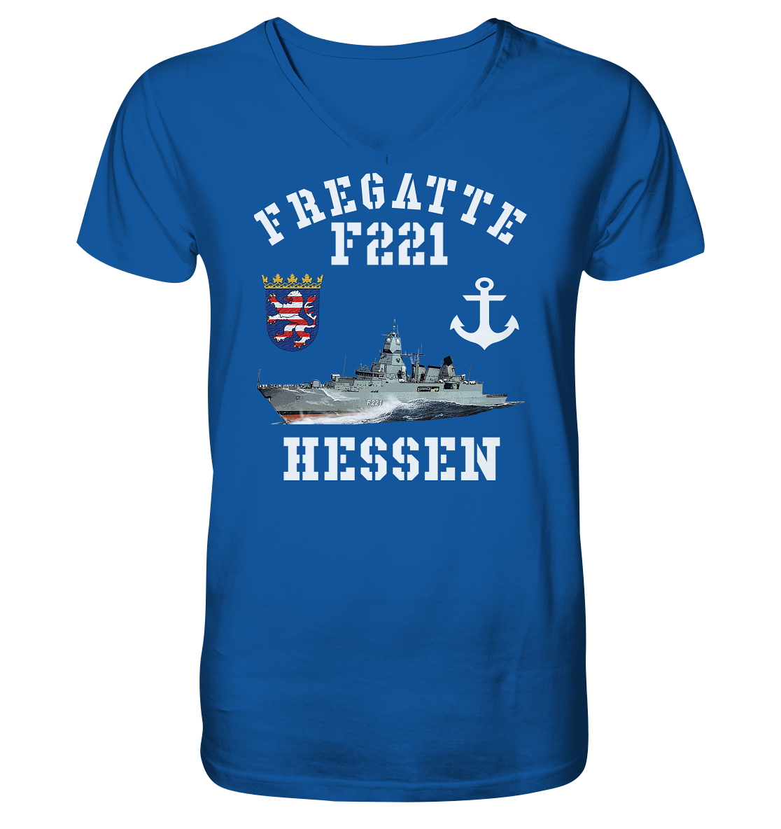 Fregatte F221 HESSEN Anker - Mens Organic V-Neck Shirt