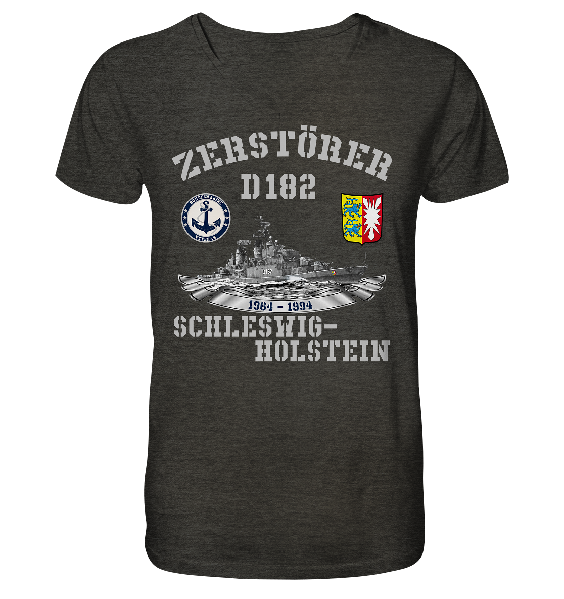 Zerstörer D182 SCHLESWIG-HOLSTEIN Bundesmarine Veteran - Mens Organic V-Neck Shirt