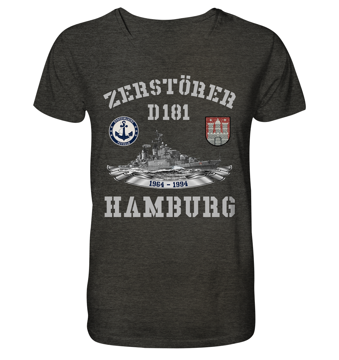 Zerstörer D181 HAMBURG Bundesmarine Veteran - Mens Organic V-Neck Shirt