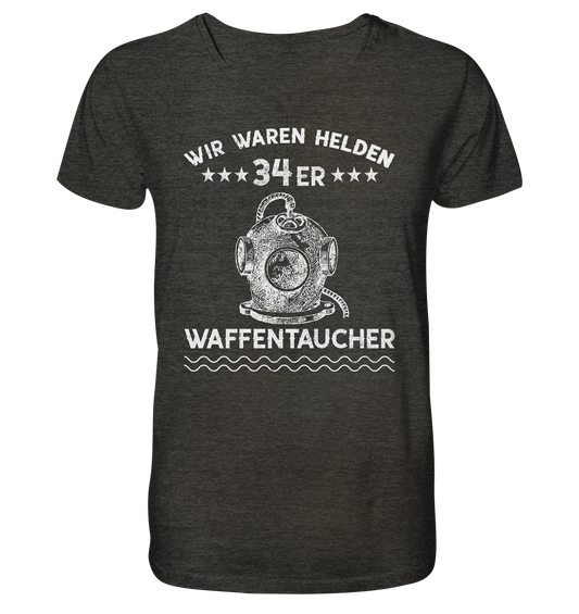 WAFFENTAUCHER - Wir waren Helden  - Mens Organic V-Neck Shirt