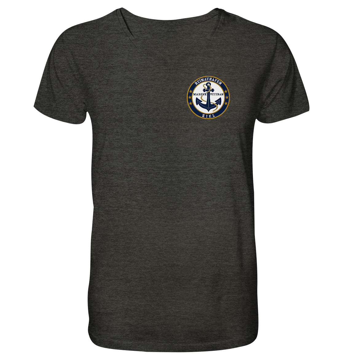 Marine Veteran Heimathafen KIEL Brustlogo - Mens Organic V-Neck Shirt