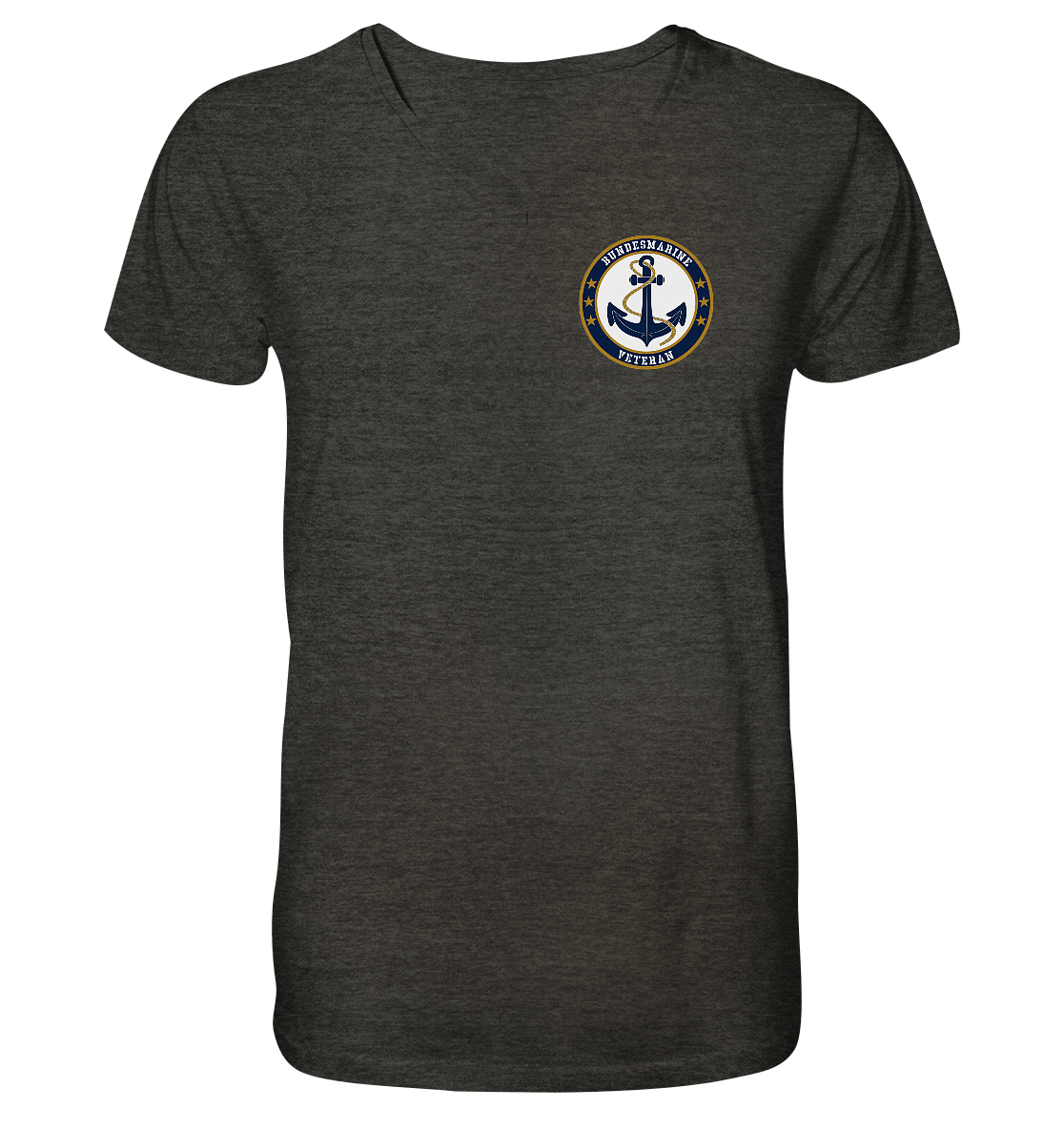 BUNDESMARINE Marine Veteran Brustlogo - Mens Organic V-Neck Shirt