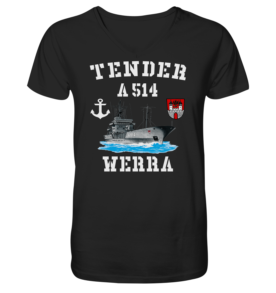 Tender A514 WERRA Anker - Mens Organic V-Neck Shirt