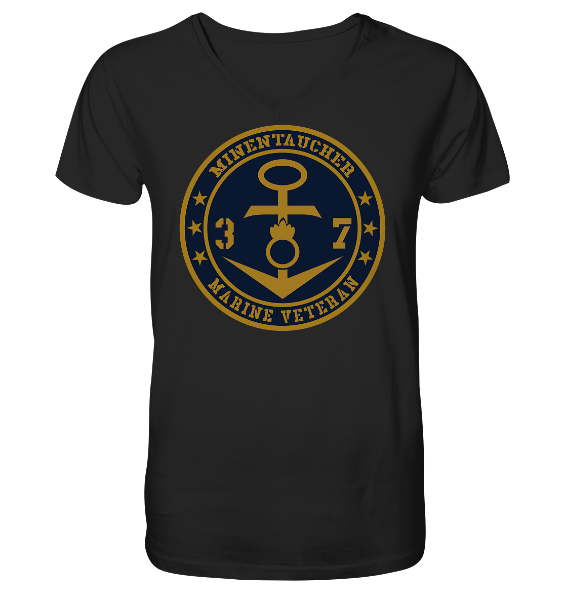 Marine Veteran 37er MINENTAUCHER - Mens Organic V-Neck Shirt