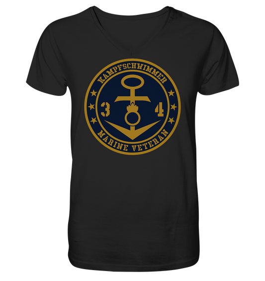 Marine Veteran 34er KAMPFSCHWIMMER - Mens Organic V-Neck Shirt