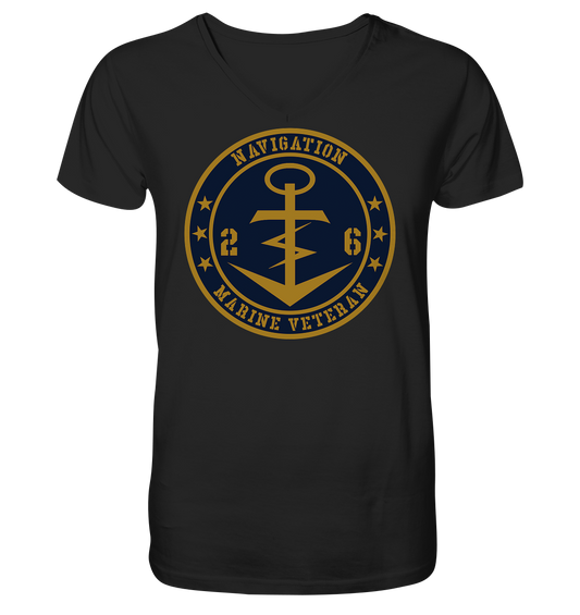 Marine Veteran 26er NAVIGATION - Mens Organic V-Neck Shirt