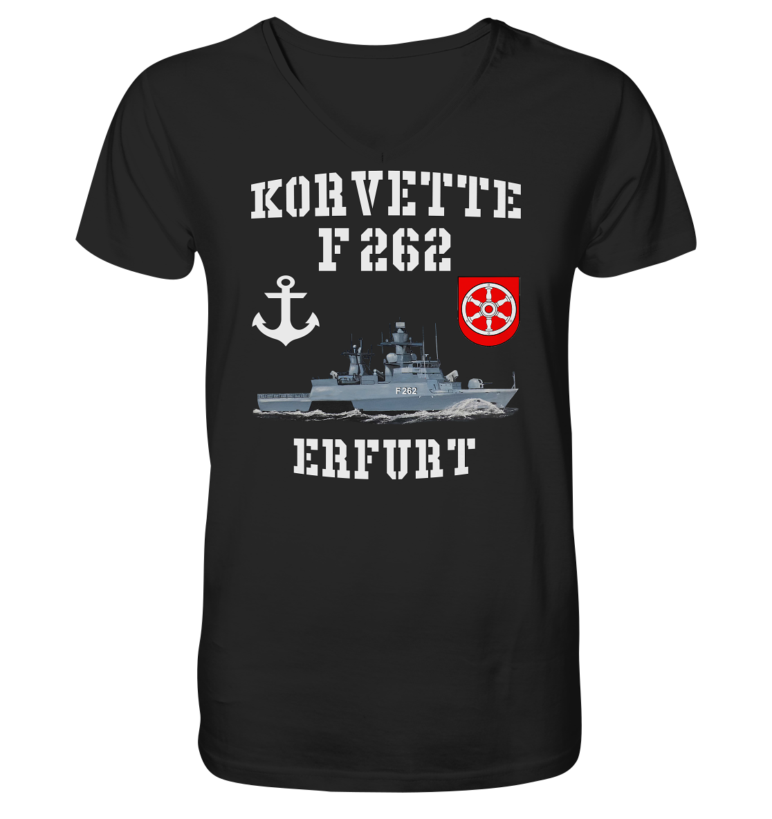 Korvette F262 ERFURT Anker - Mens Organic V-Neck Shirt