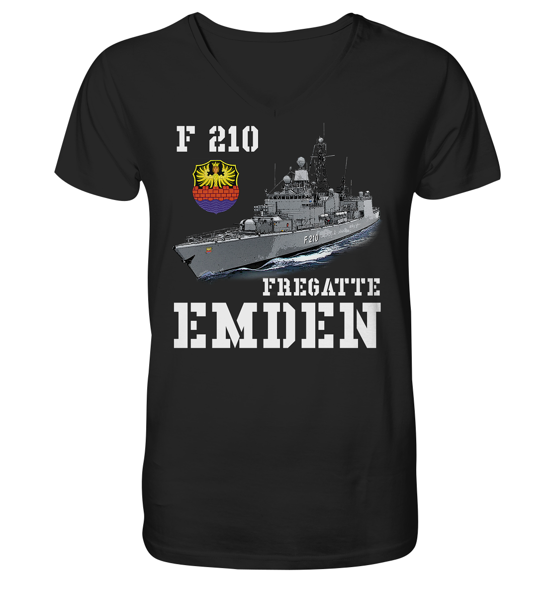 F210 Fregatte EMDEN - Mens Organic V-Neck Shirt