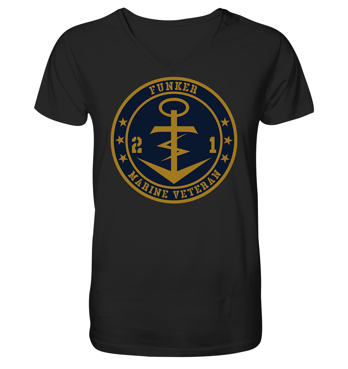 Marine Veteran 21er FUNKER - Mens Organic V-Neck Shirt