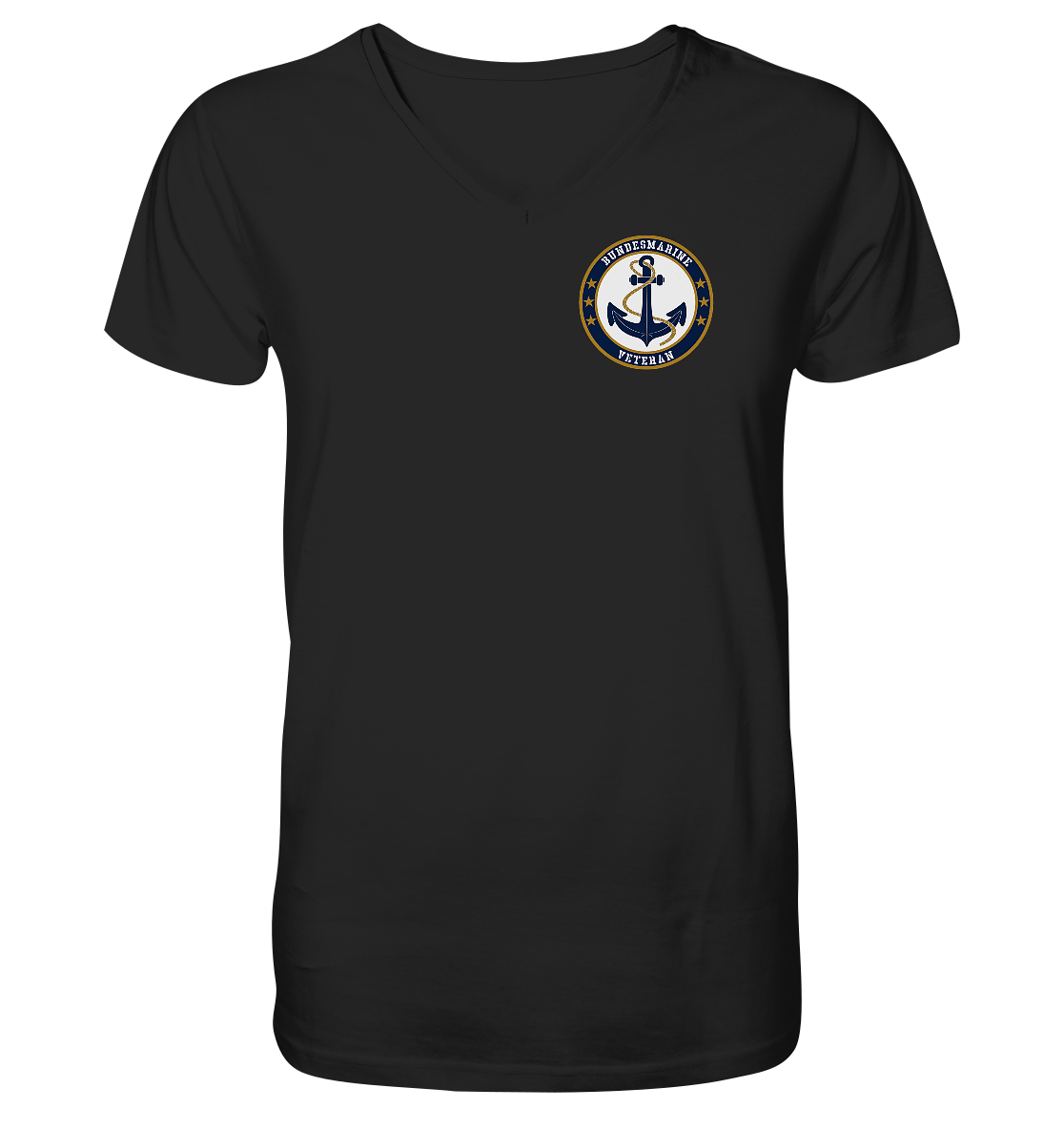 BUNDESMARINE Marine Veteran Brustlogo - Mens Organic V-Neck Shirt