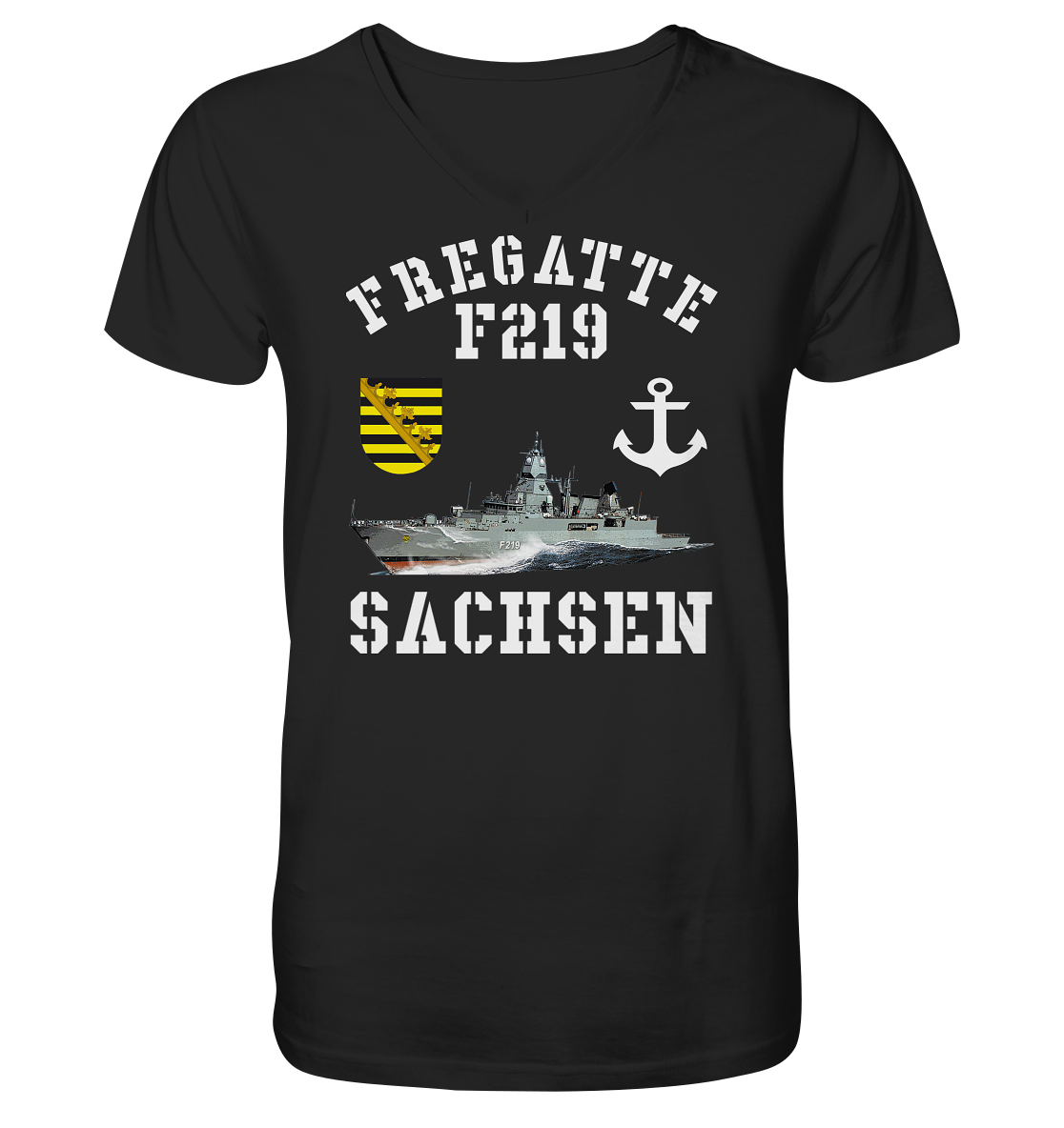 Fregatte F219 SACHSEN Anker - Mens Organic V-Neck Shirt