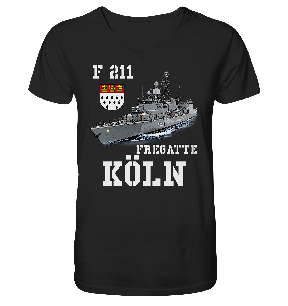 F211 Fregatte KÖLN - Mens Organic V-Neck Shirt
