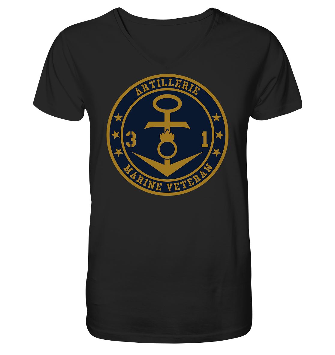 Marine Veteran 31er ARTILLERIE - Mens Organic V-Neck Shirt