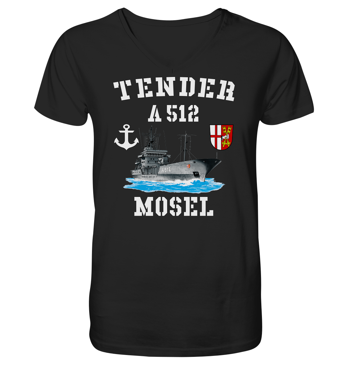 Tender A512 MOSEL Anker - Mens Organic V-Neck Shirt