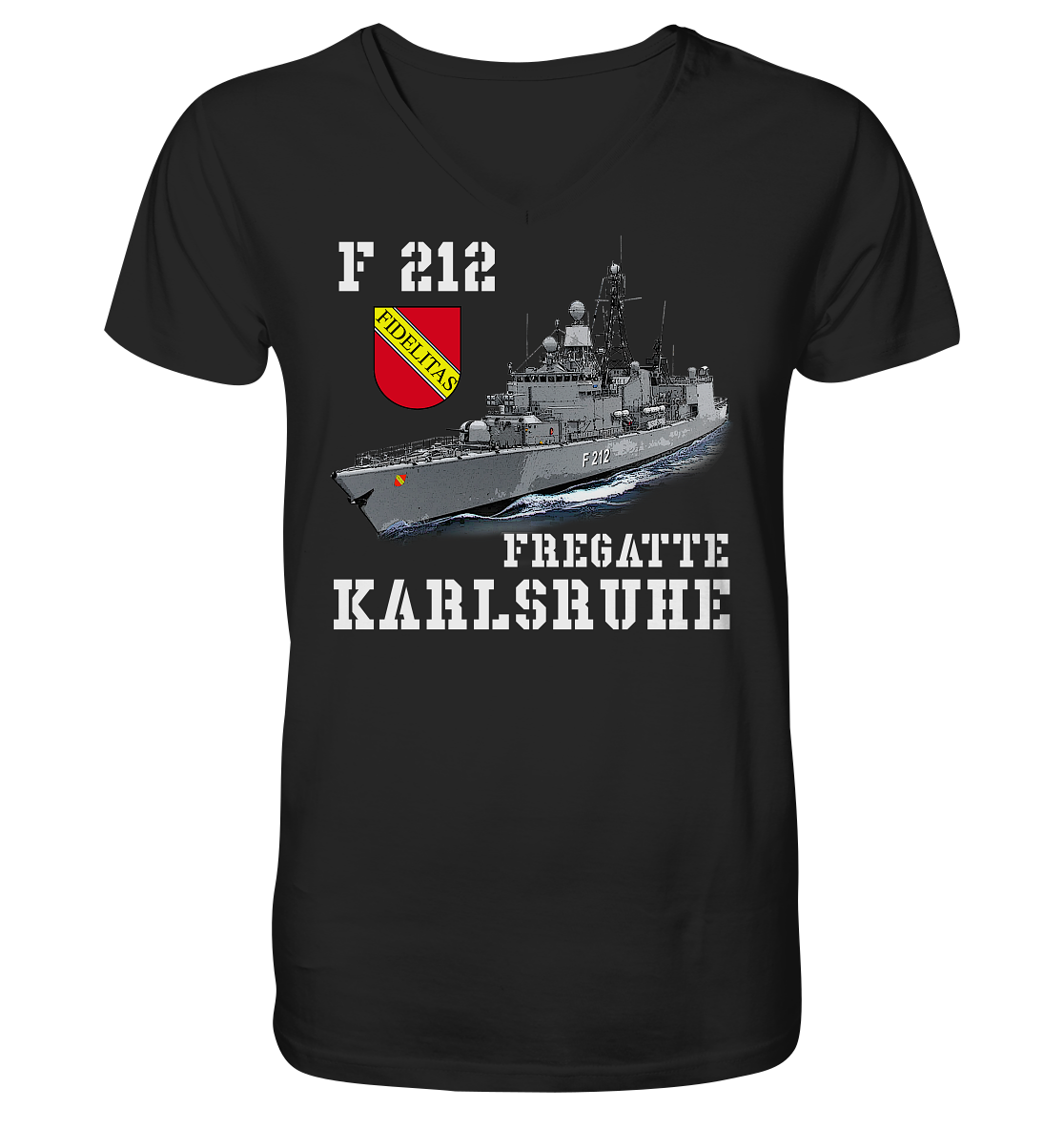 F212 Fregatte KARLSRUHE - Mens Organic V-Neck Shirt