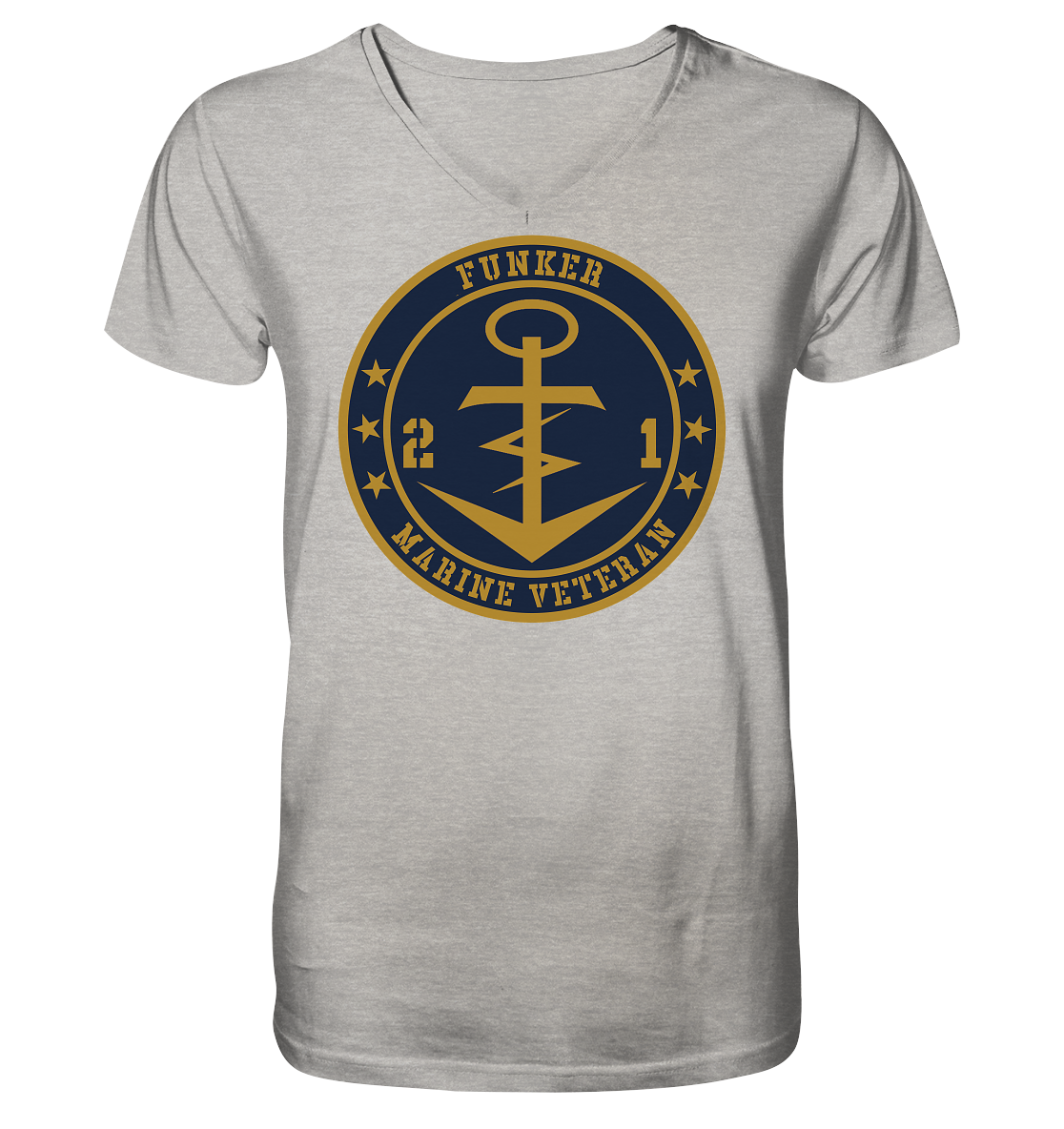 Marine Veteran 21er FUNKER - Mens Organic V-Neck Shirt