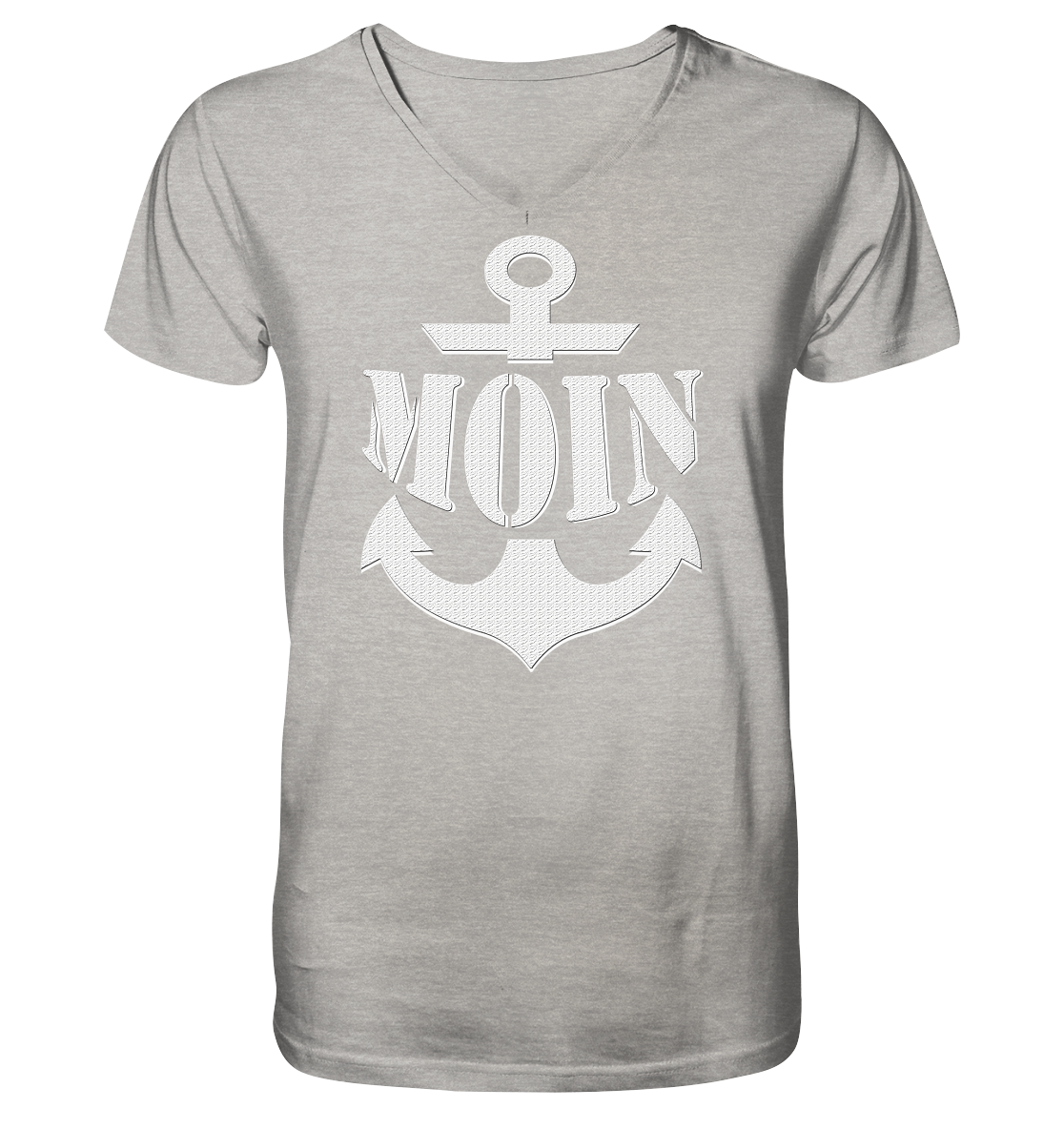 MOIN Anker weiß - Mens Organic V-Neck Shirt