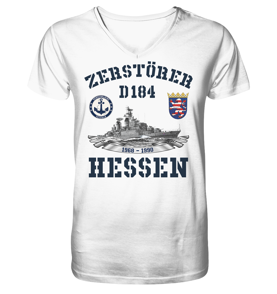 Zerstörer D184 HESSEN Bundesmarine Veteran - Mens Organic V-Neck Shirt