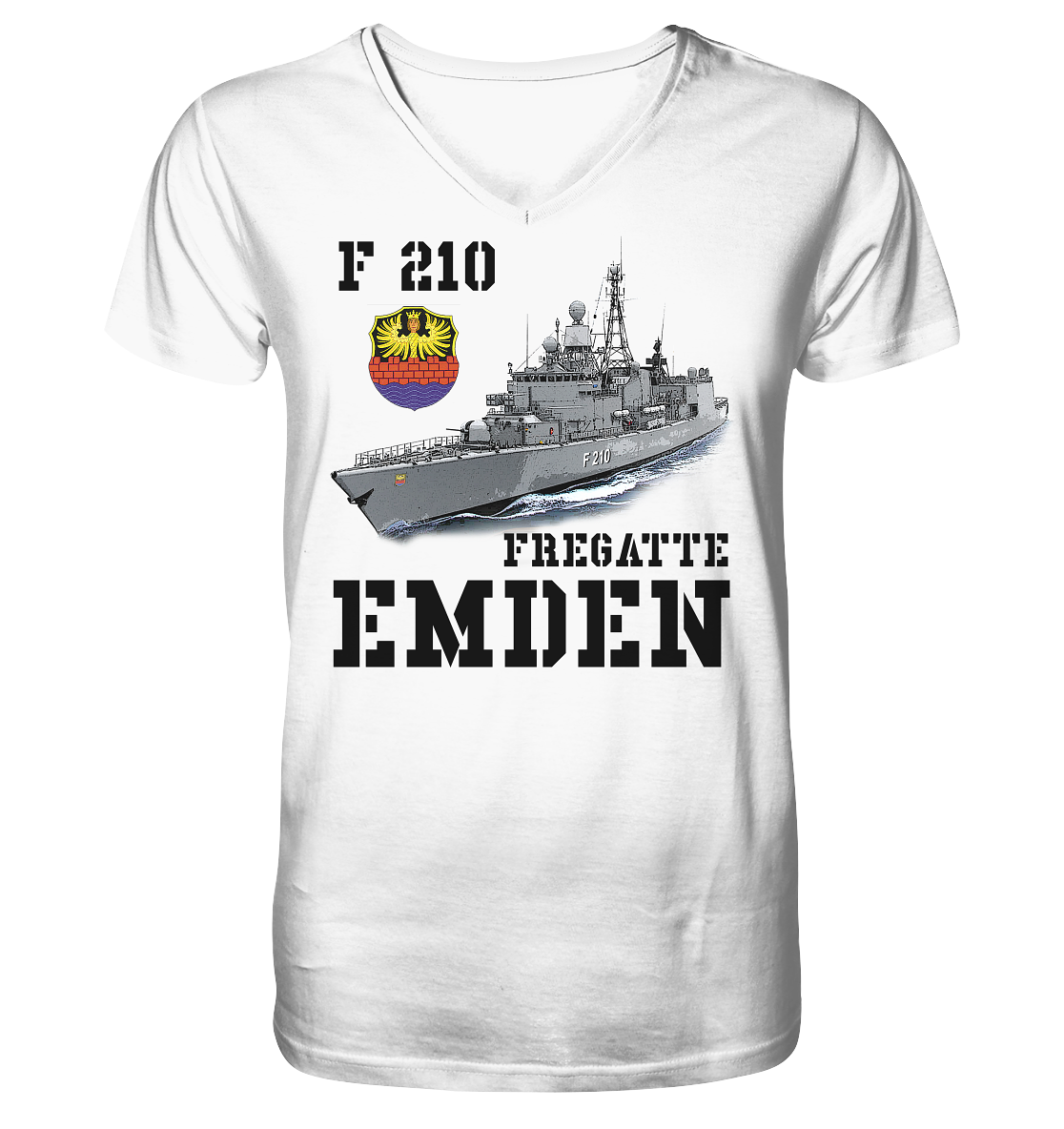 F210 Fregatte EMDEN - Mens Organic V-Neck Shirt