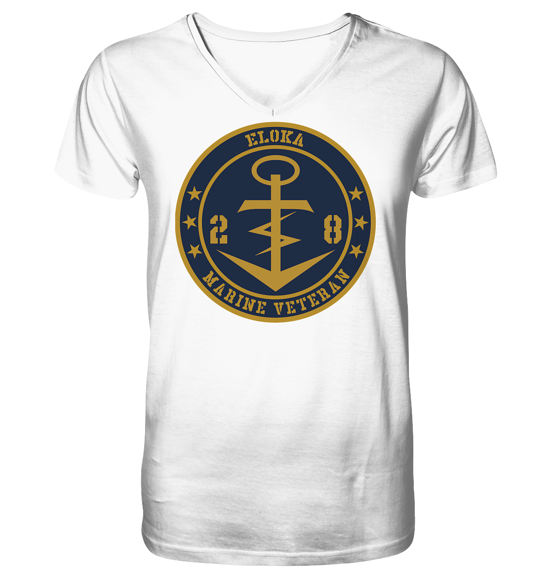Marine Veteran 28er ELOKA - Mens Organic V-Neck Shirt