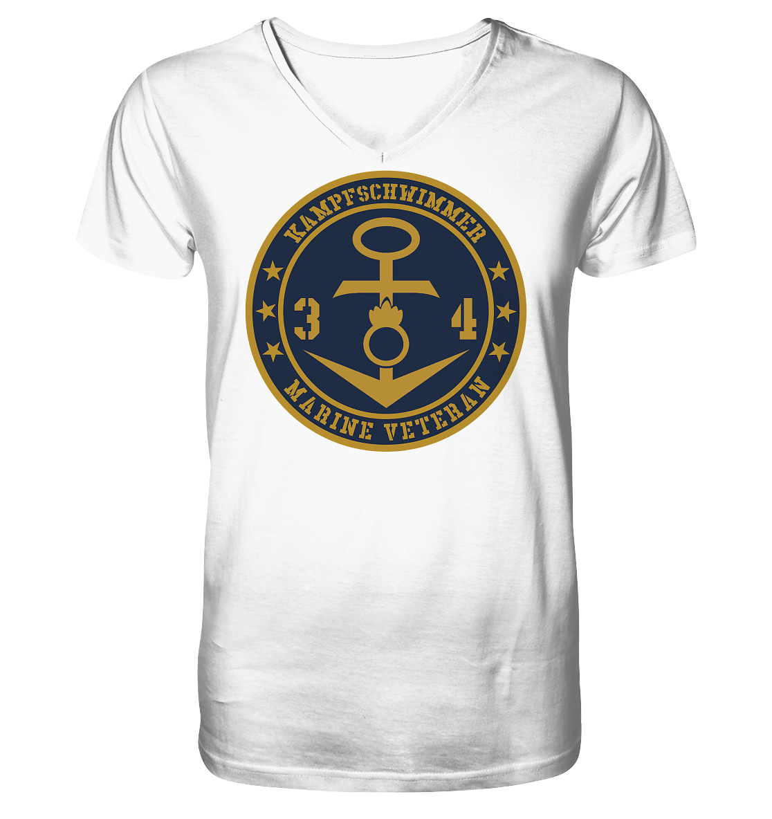 Marine Veteran 34er KAMPFSCHWIMMER - Mens Organic V-Neck Shirt