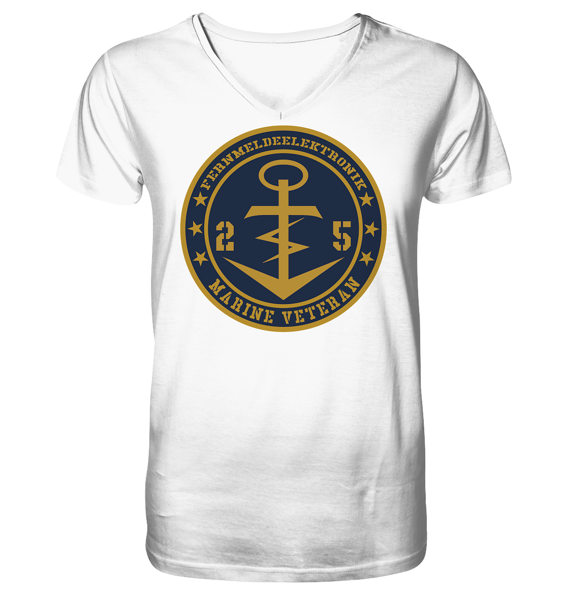 Marine Veteran 25er FERNMELDEELEKTRONIK - Mens Organic V-Neck Shirt