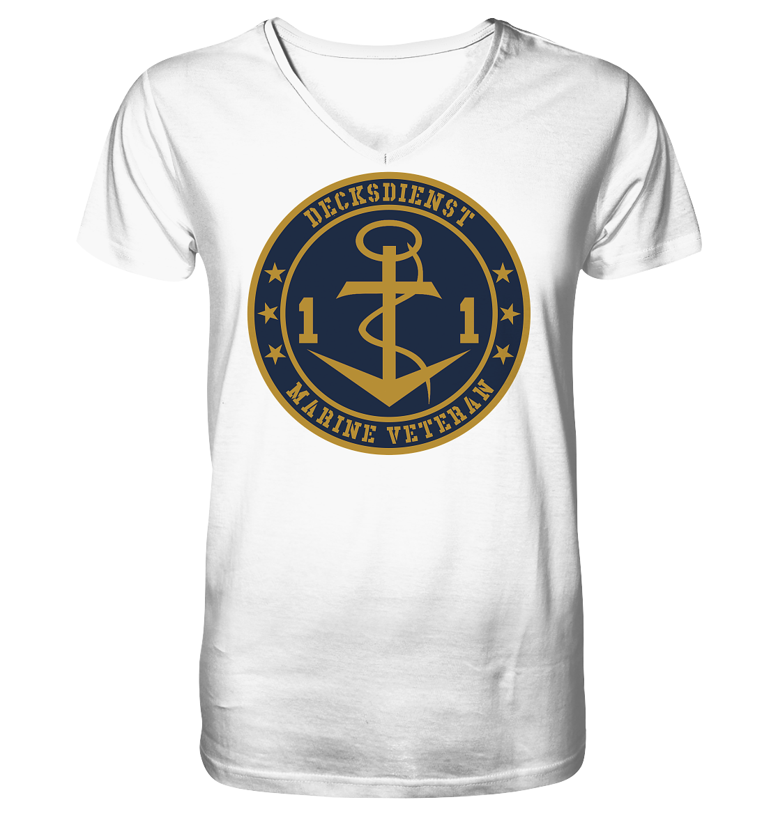 Marine Veteran 11er DECKSDIENST - Mens Organic V-Neck Shirt