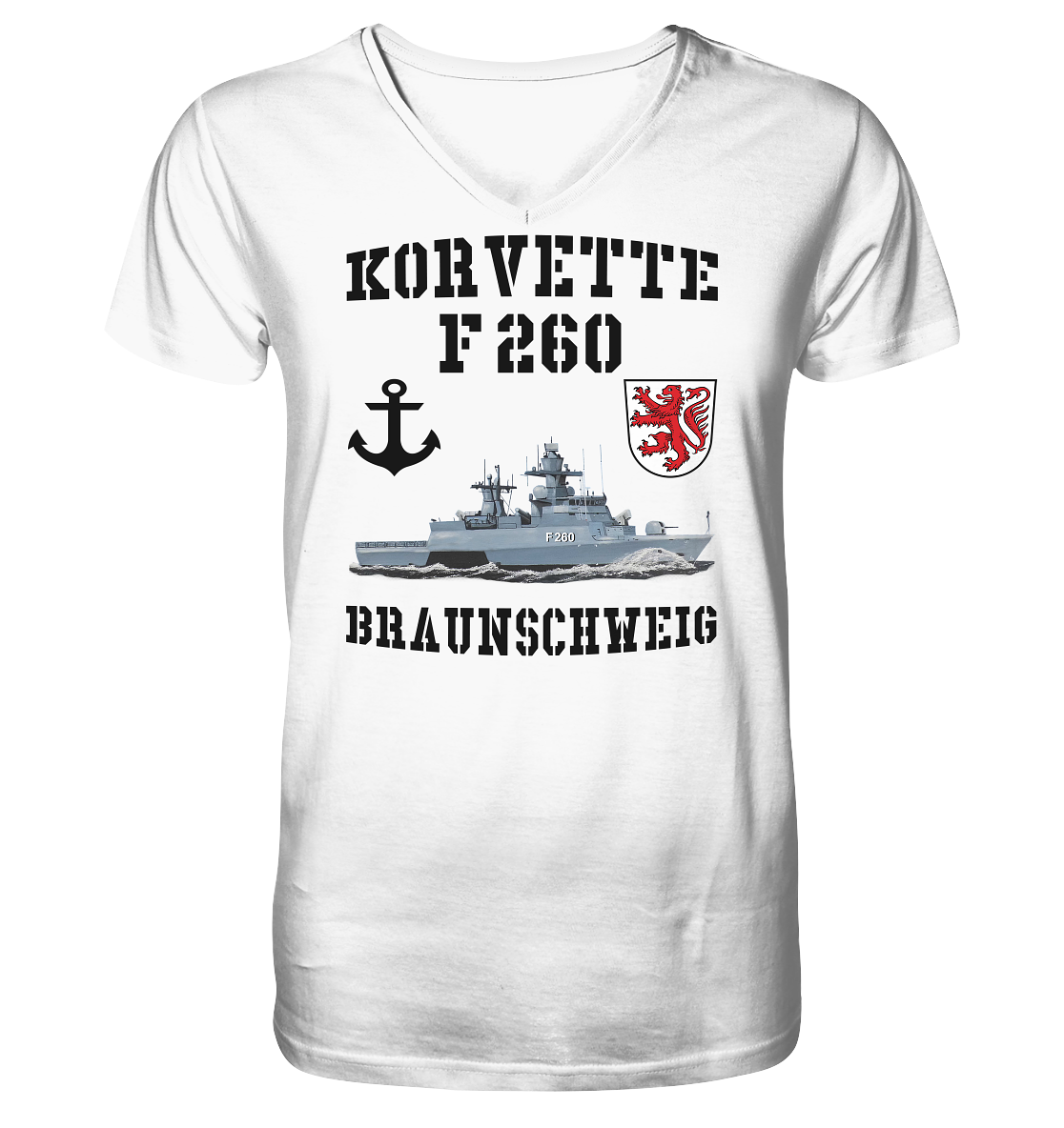 Korvette F260 BRAUNSCHWEIG Anker - Mens Organic V-Neck Shirt