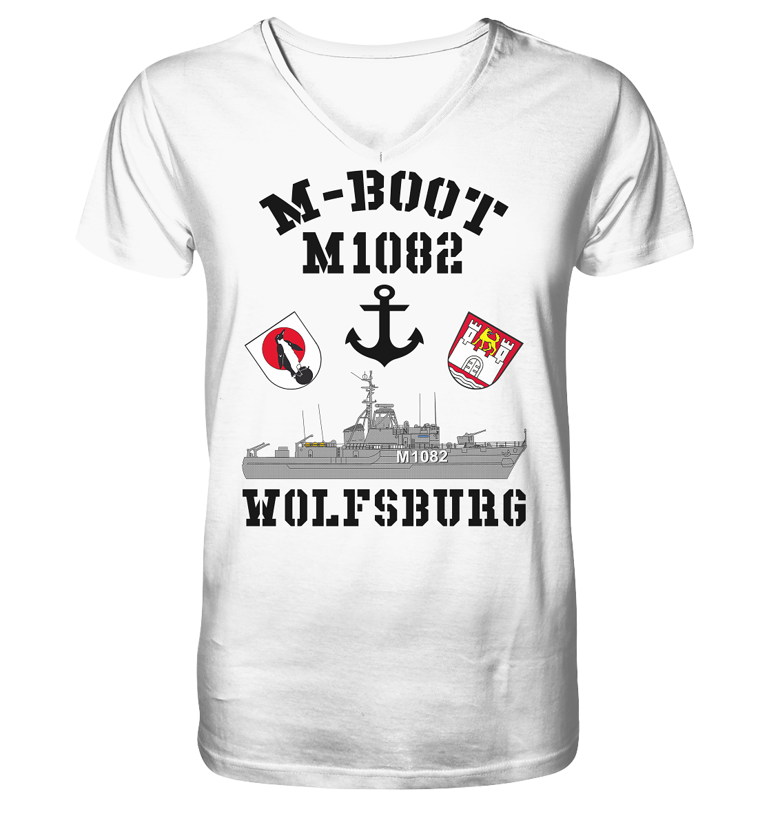 M-Boot M1082 WOLFSBURG Anker (HL) - Mens Organic V-Neck Shirt