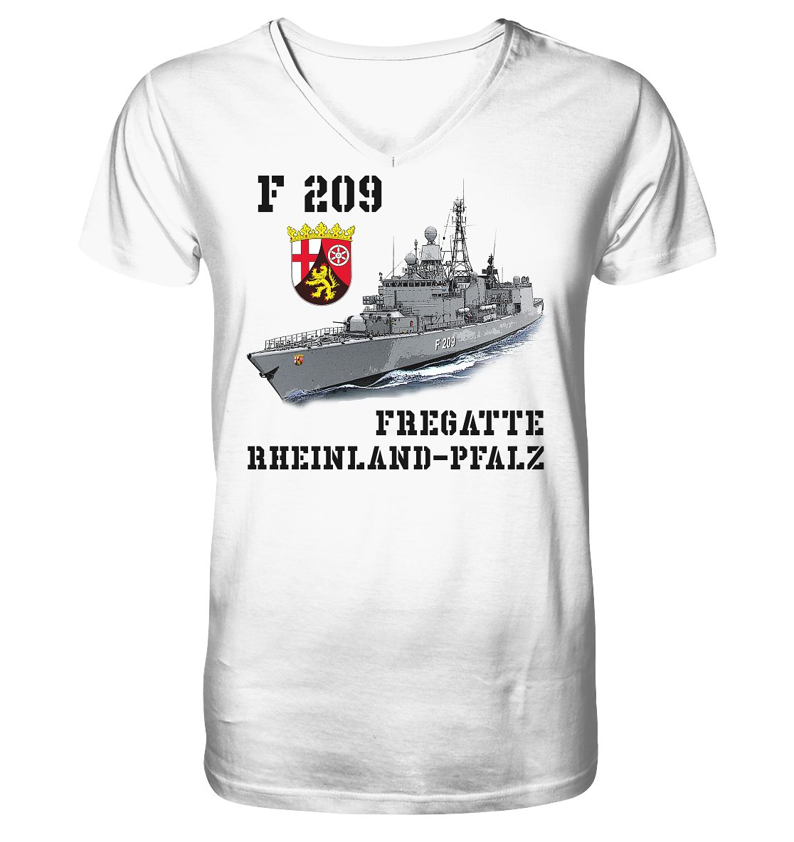 F209 Fregatte RHEINLAND-PFALZ - Mens Organic V-Neck Shirt