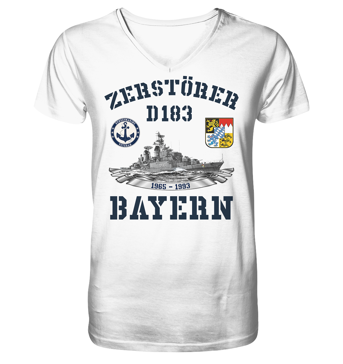 Zerstörer D183 BAYERN Bundesmarine Veteran - Mens Organic V-Neck Shirt