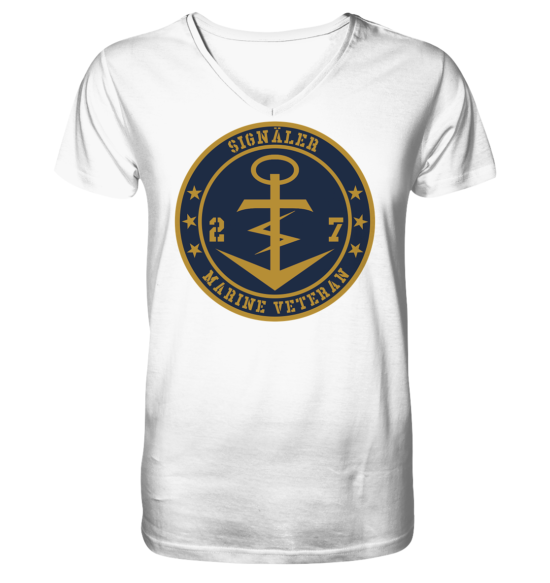 Marine Veteran 27er SIGNÄLER - Mens Organic V-Neck Shirt