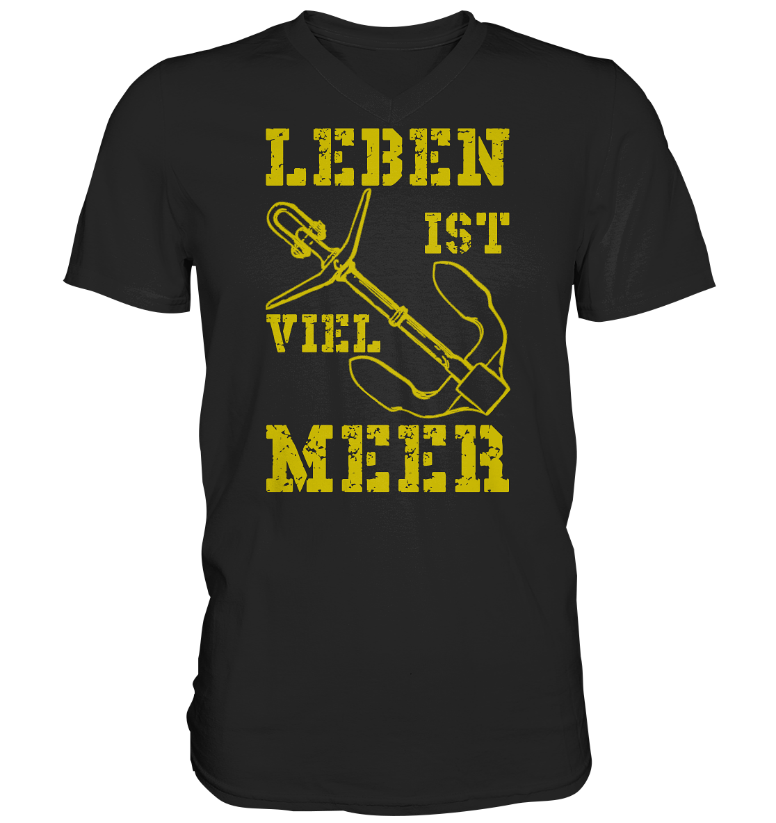 Leben ist viel MEER - gelb - Mens V-Neck Shirt